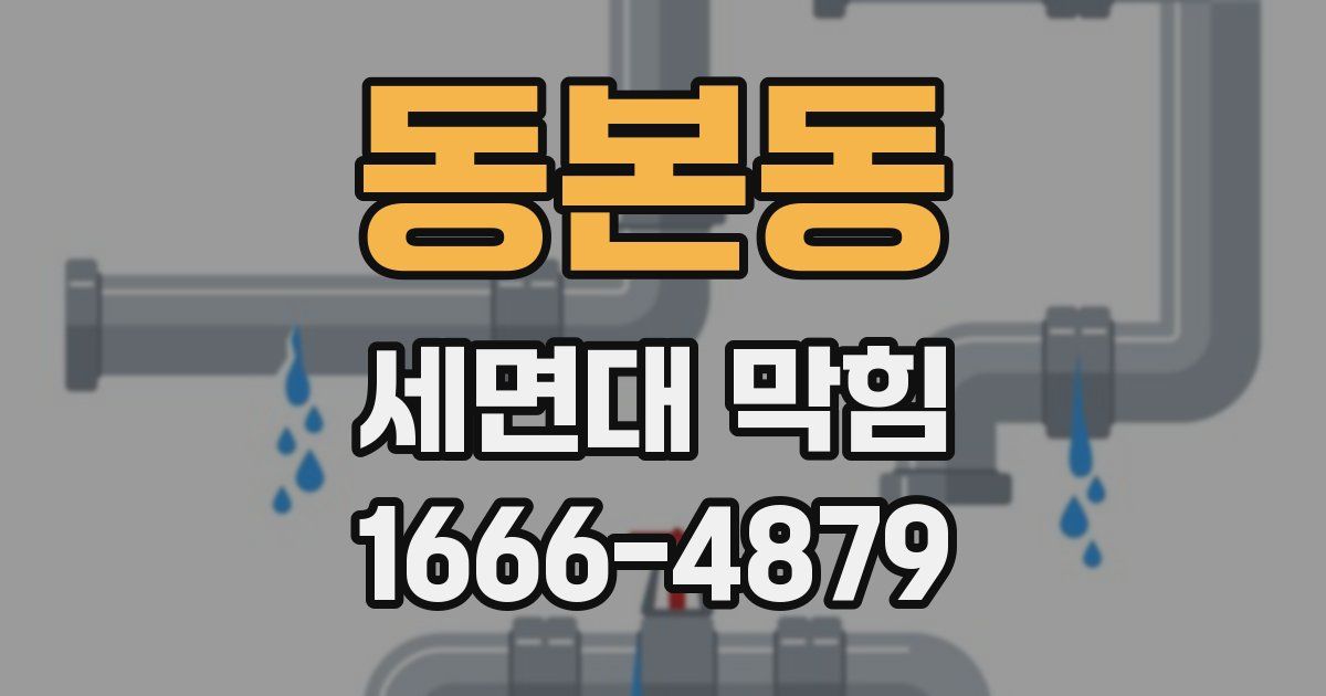 동본동 세면대 막힘