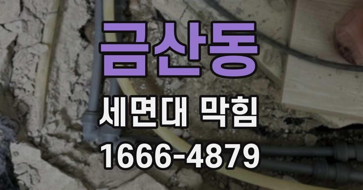 금산동 세면대 막힘