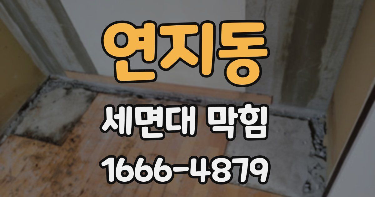 연지동 세면대 막힘