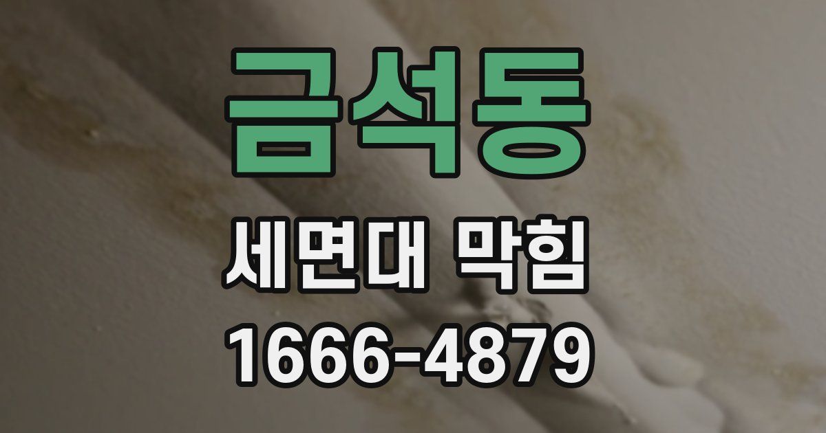 금석동 세면대 막힘