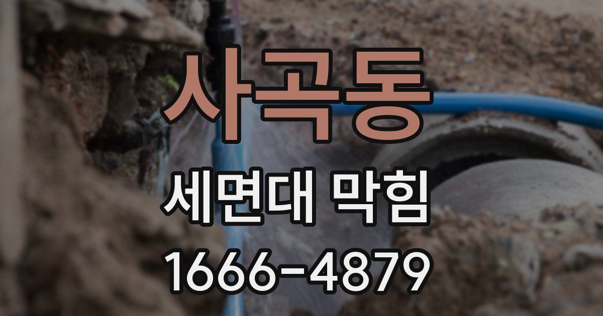 사곡동 세면대 막힘