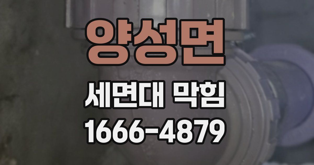 양성면 세면대 막힘