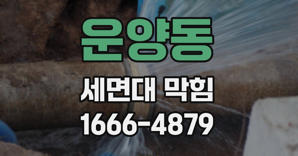 운양동 세면대 막힘