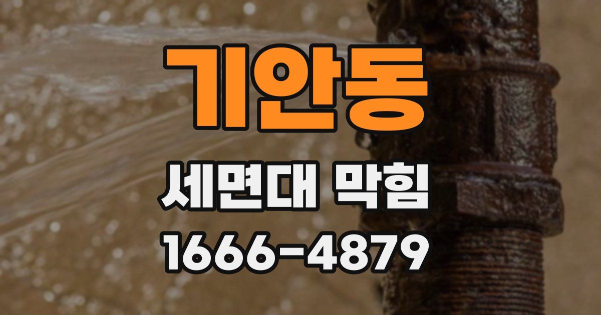 기안동 세면대 막힘