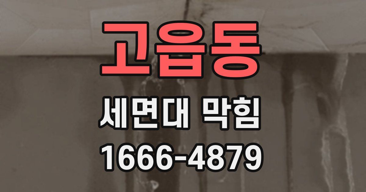 고읍동 세면대 막힘