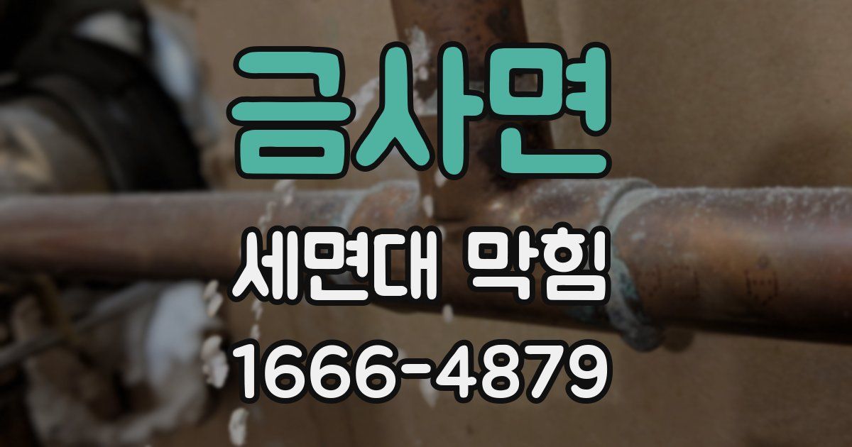 금사면 세면대 막힘
