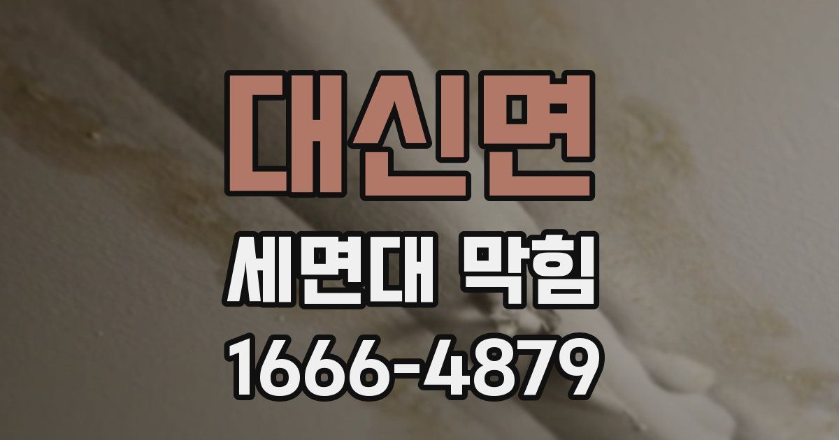 대신면 세면대 막힘