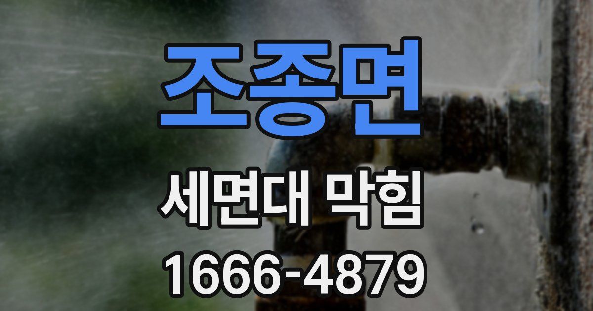 조종면 세면대 막힘