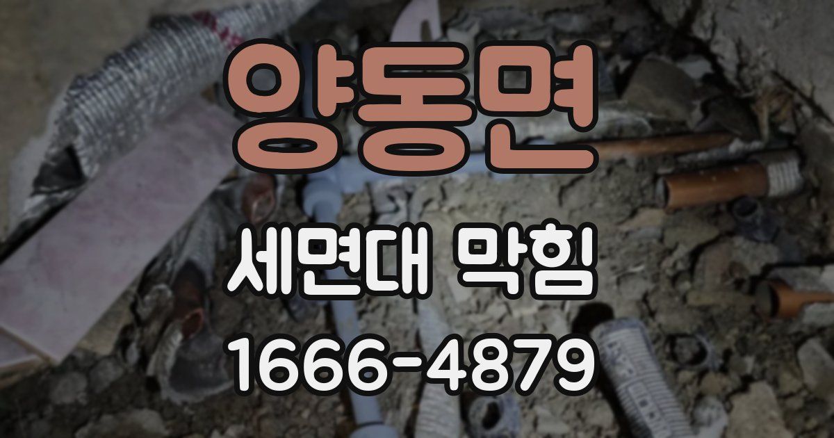 양동면 세면대 막힘
