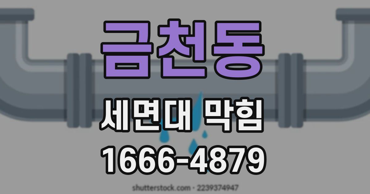금천동 세면대 막힘