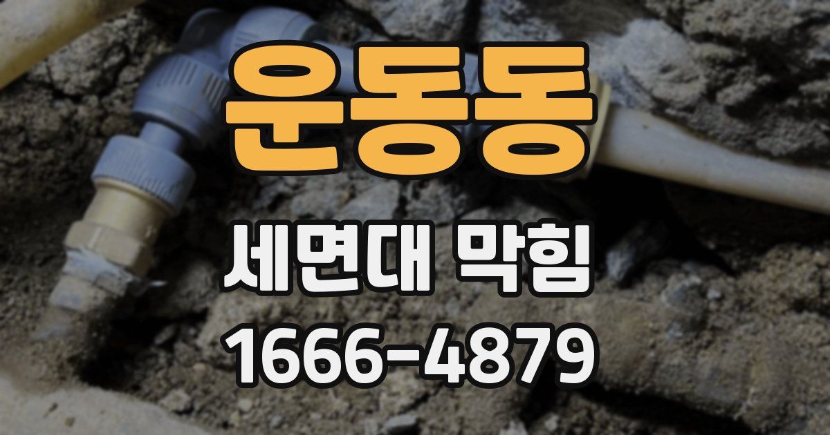 운동동 세면대 막힘