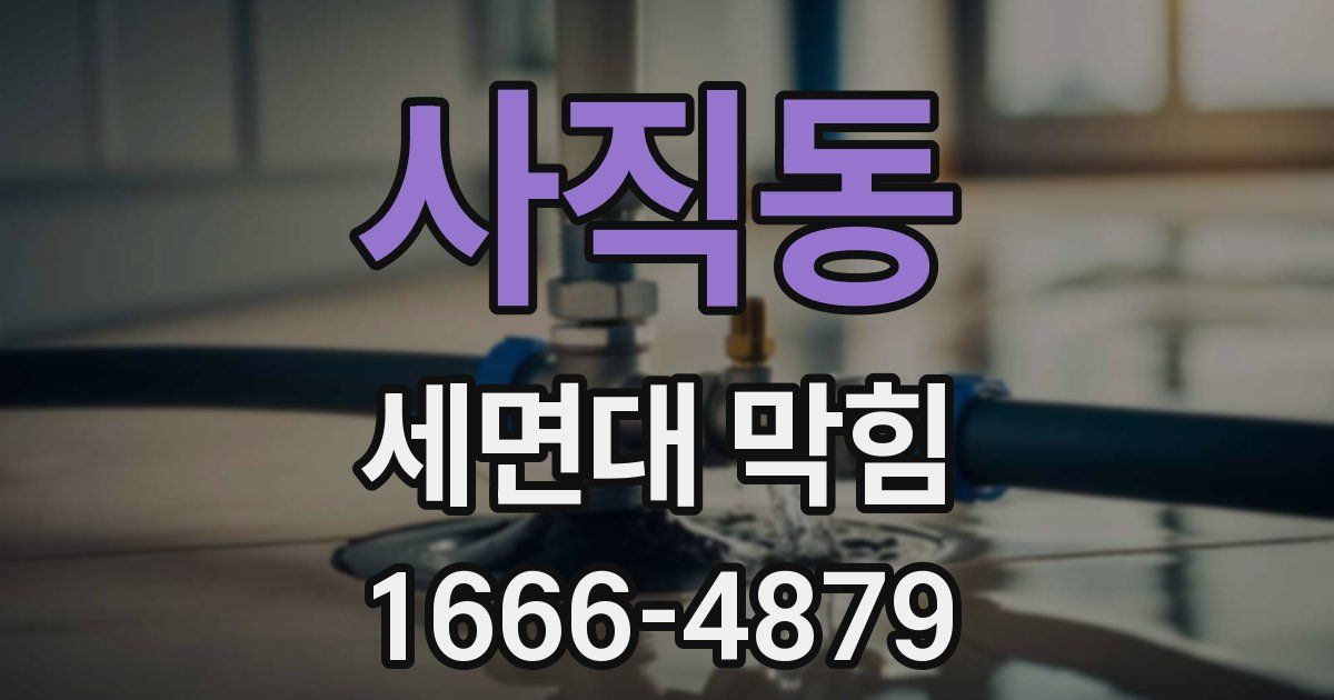 사직동 세면대 막힘