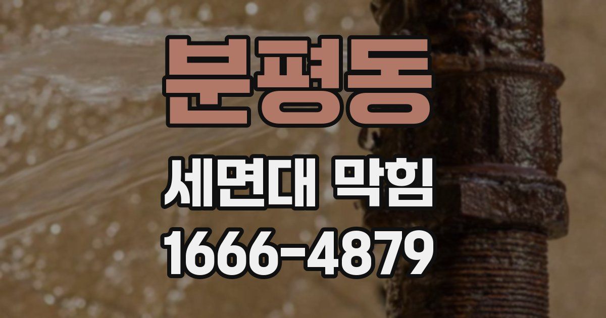 분평동 세면대 막힘