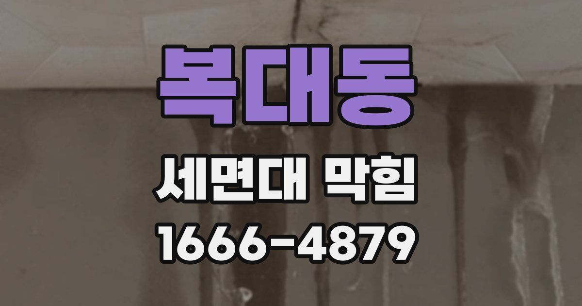 복대동 세면대 막힘