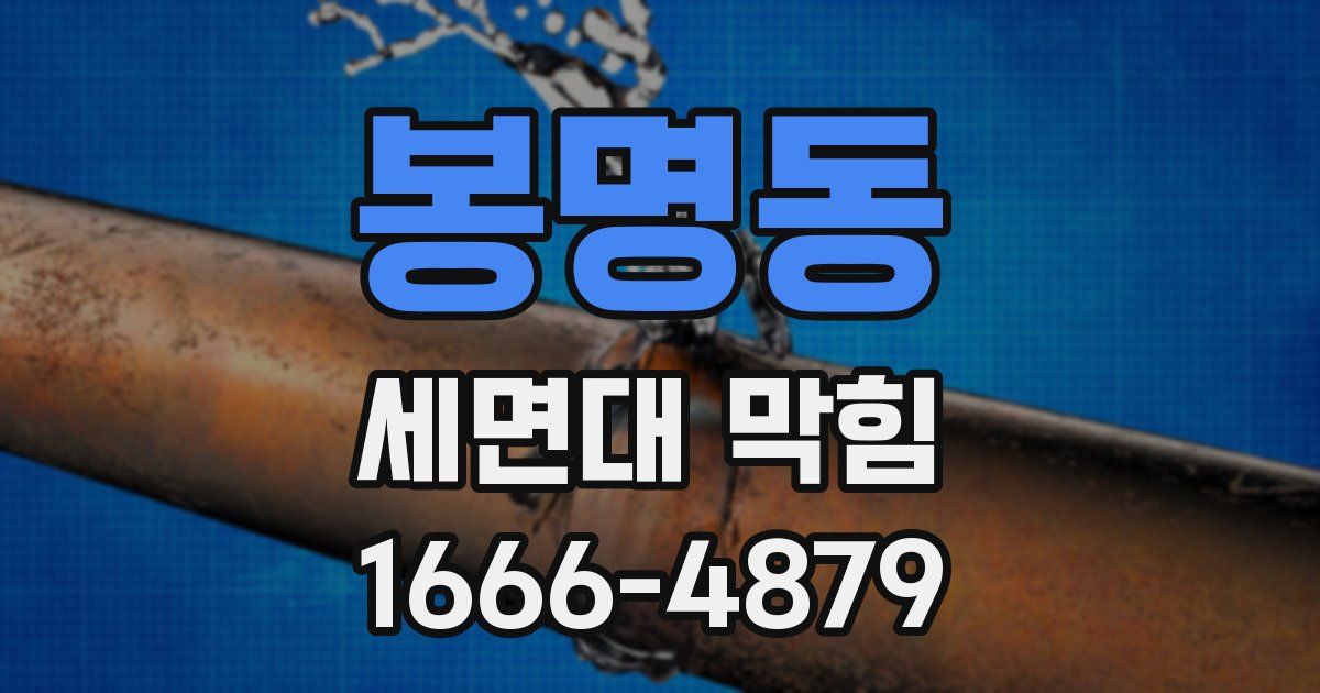 봉명동 세면대 막힘