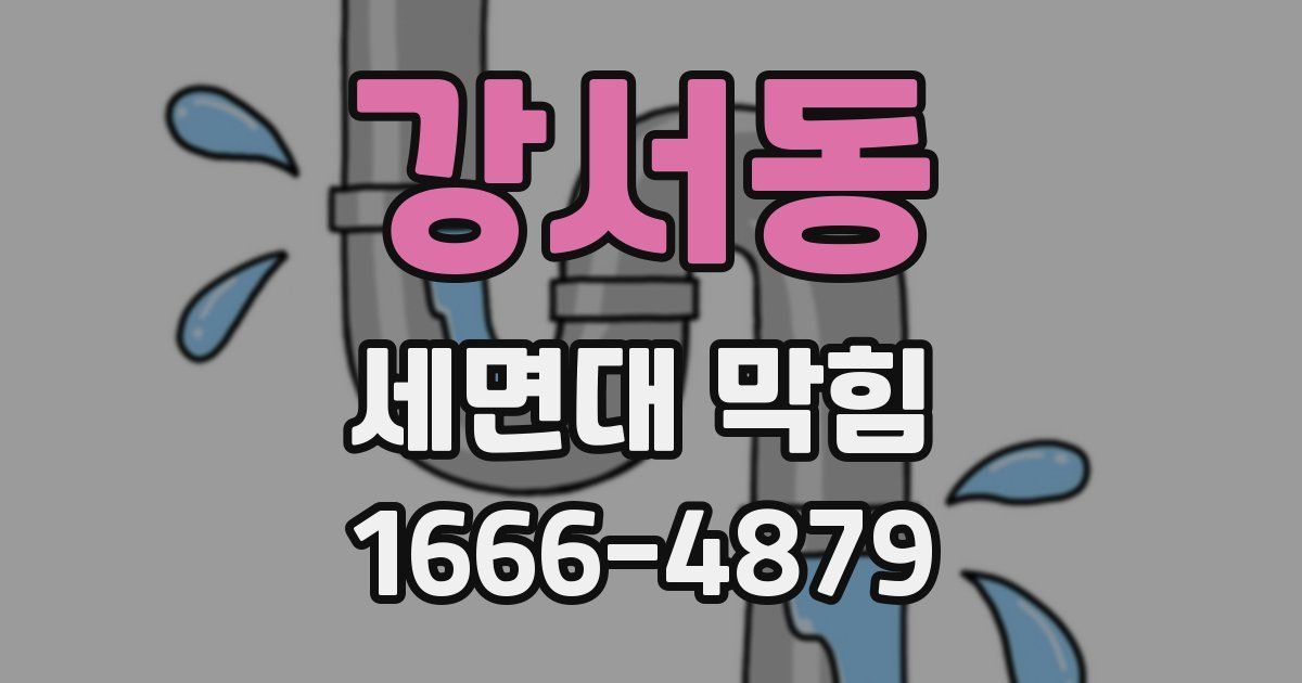 강서동 세면대 막힘