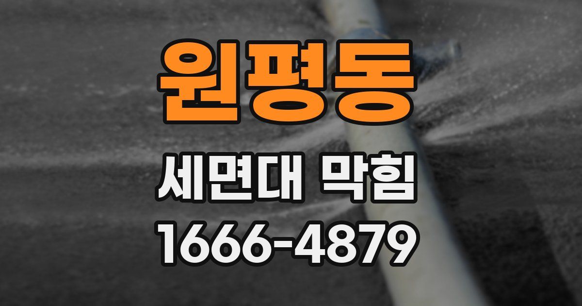 원평동 세면대 막힘