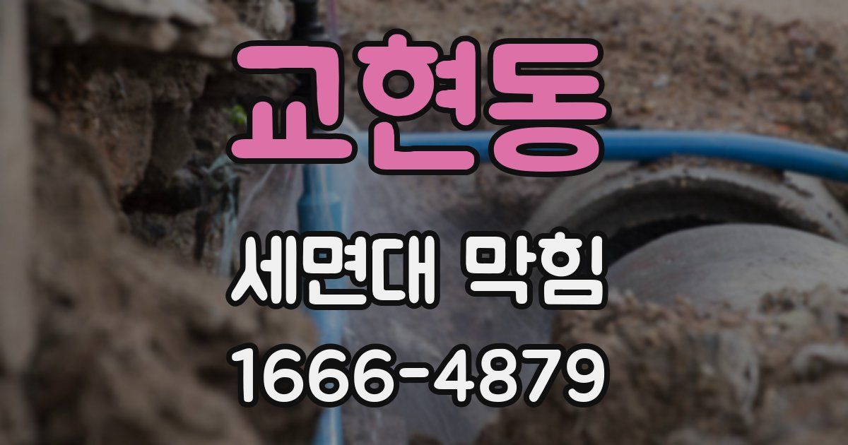 교현동 세면대 막힘