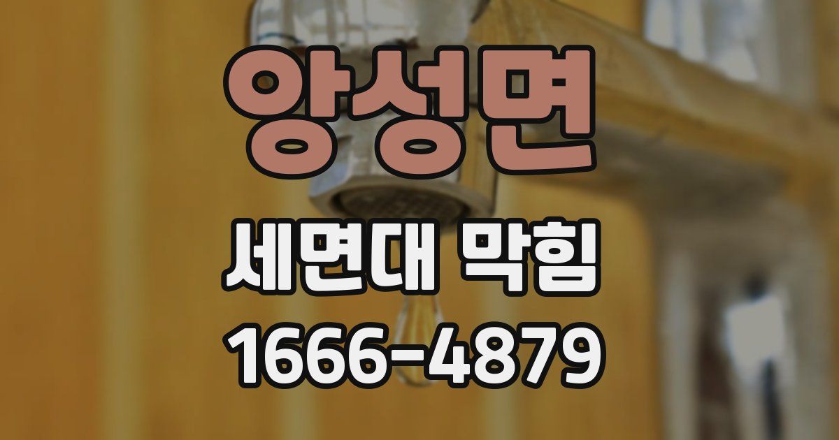 앙성면 세면대 막힘