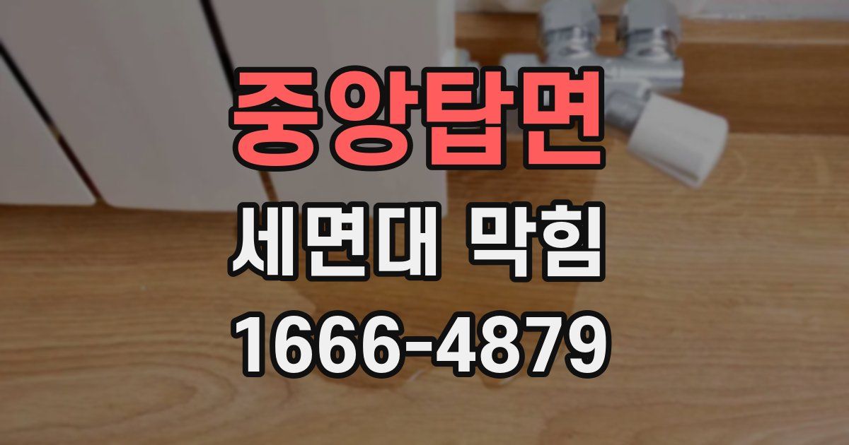 중앙탑면 세면대 막힘