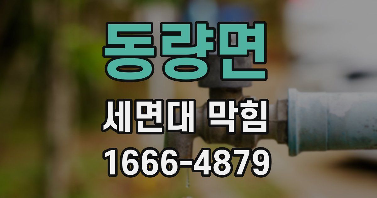 동량면 세면대 막힘