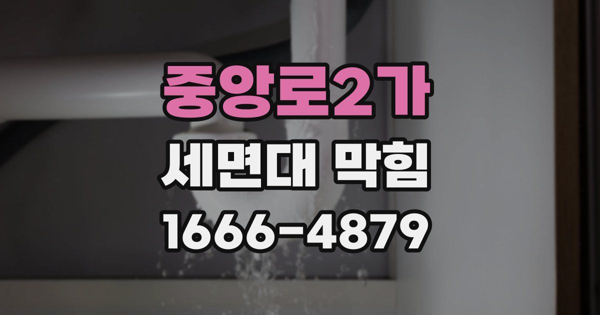 중앙로2가 세면대 막힘