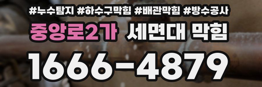중앙로2가 세면대 막힘
