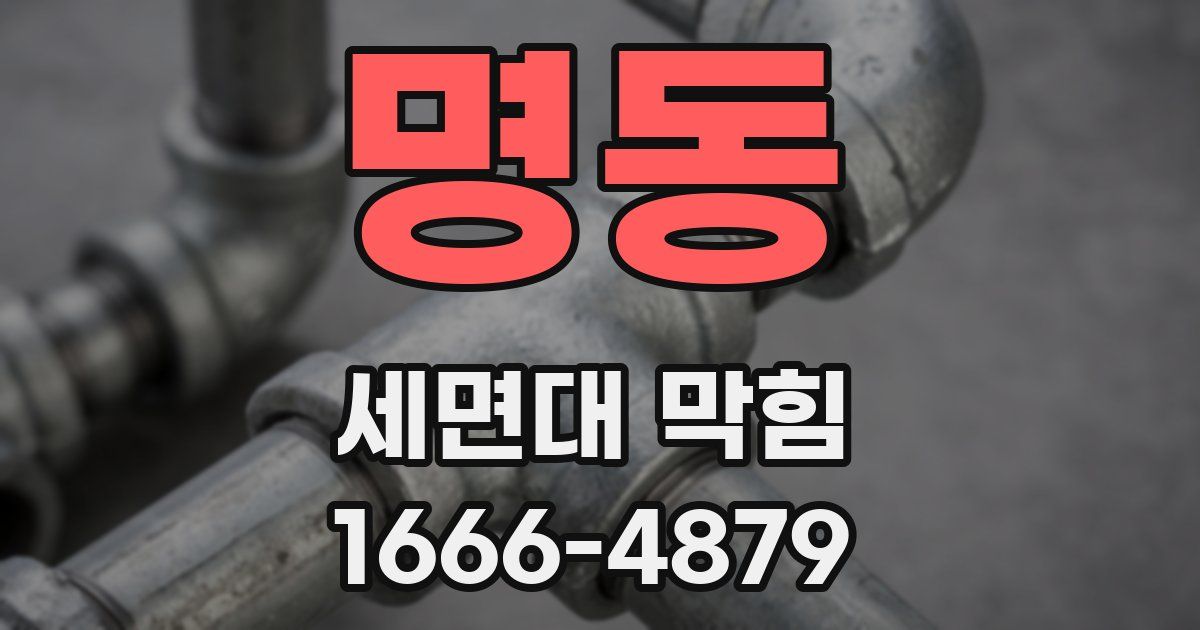 명동 세면대 막힘