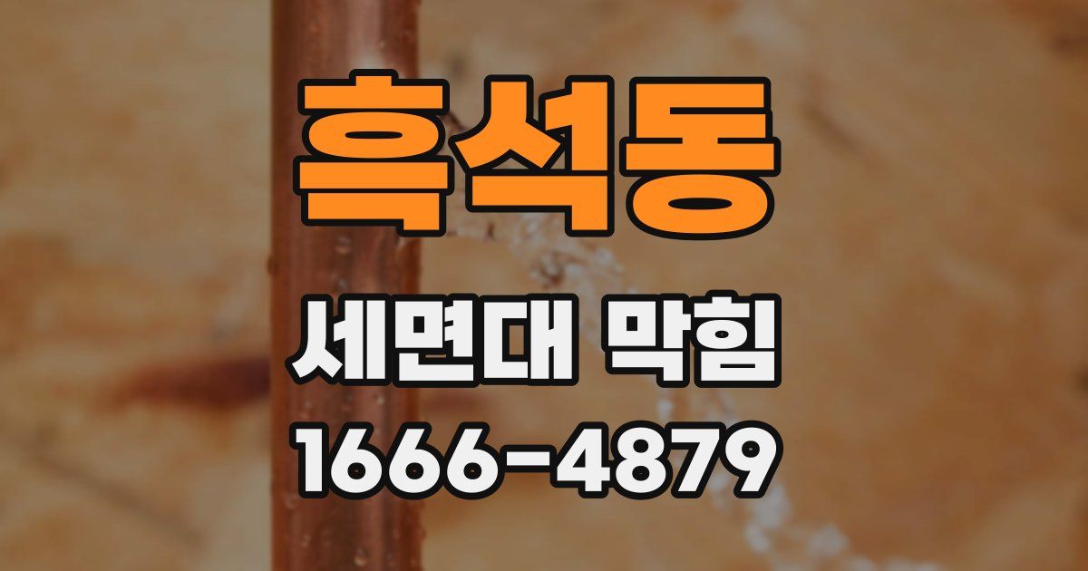 흑석동 세면대 막힘