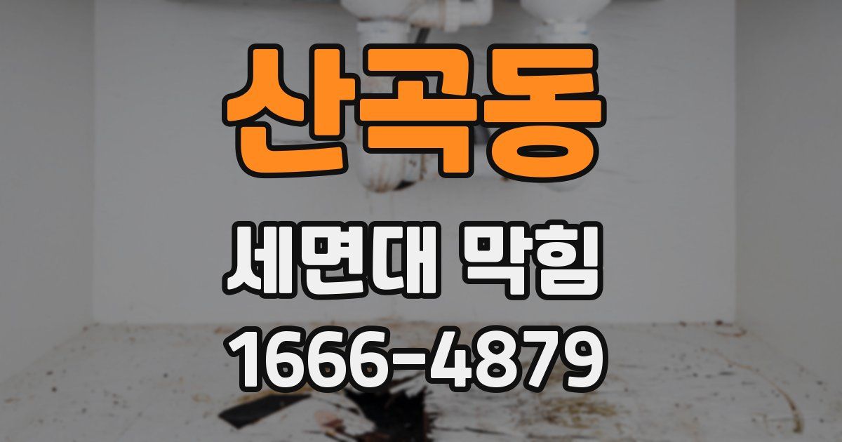 산곡동 세면대 막힘