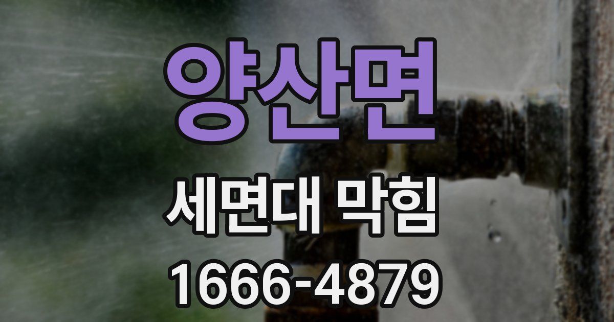 양산면 세면대 막힘