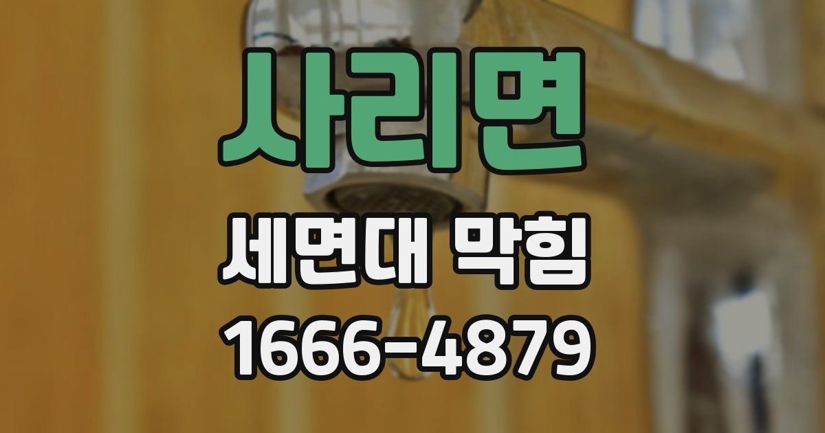 사리면 세면대 막힘