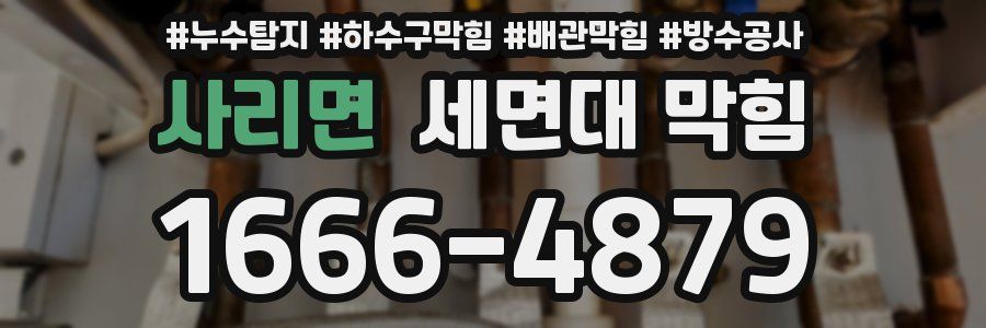 사리면 세면대 막힘