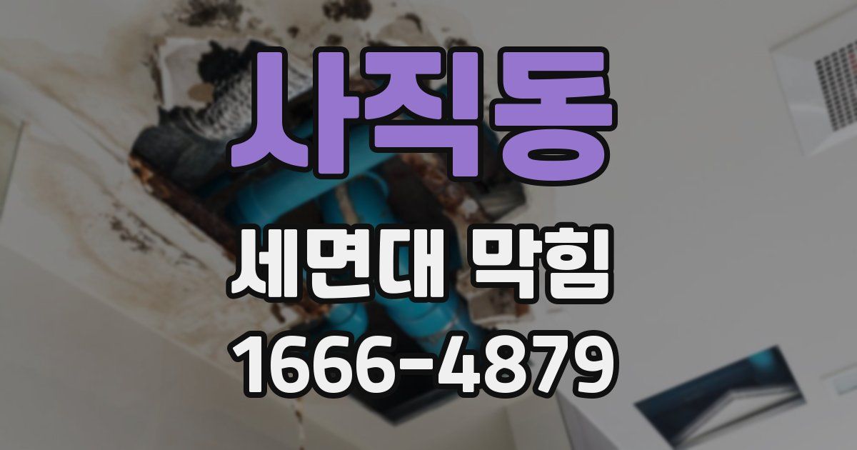 사직동 세면대 막힘