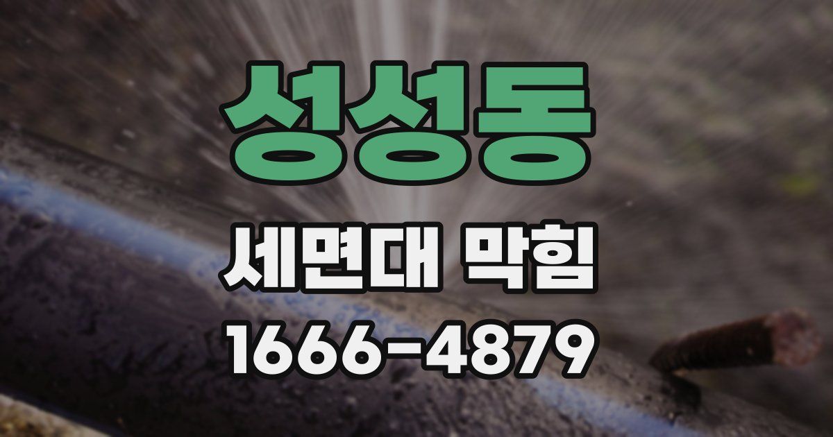 성성동 세면대 막힘