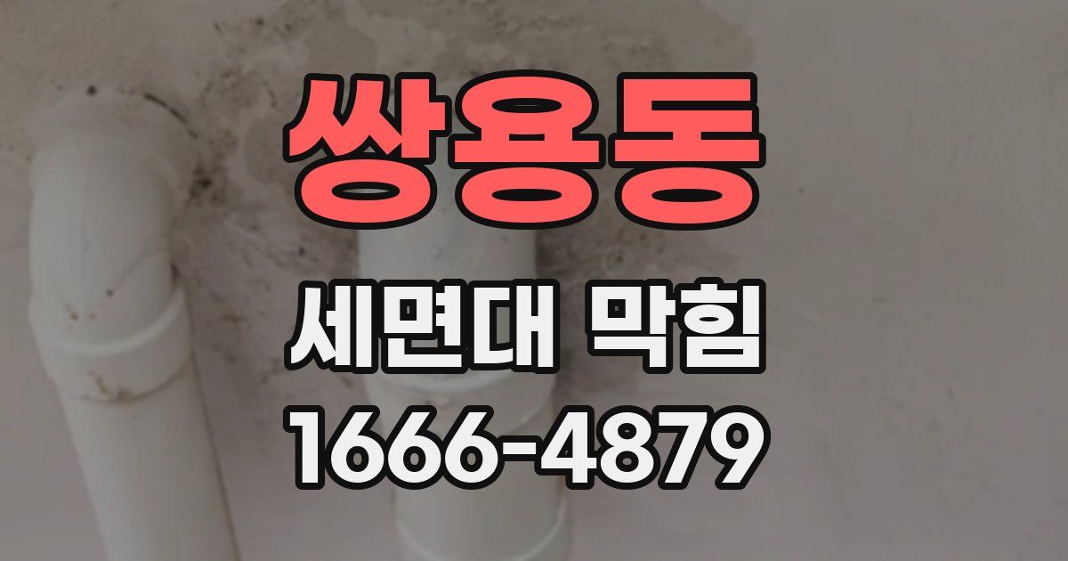 쌍용동 세면대 막힘