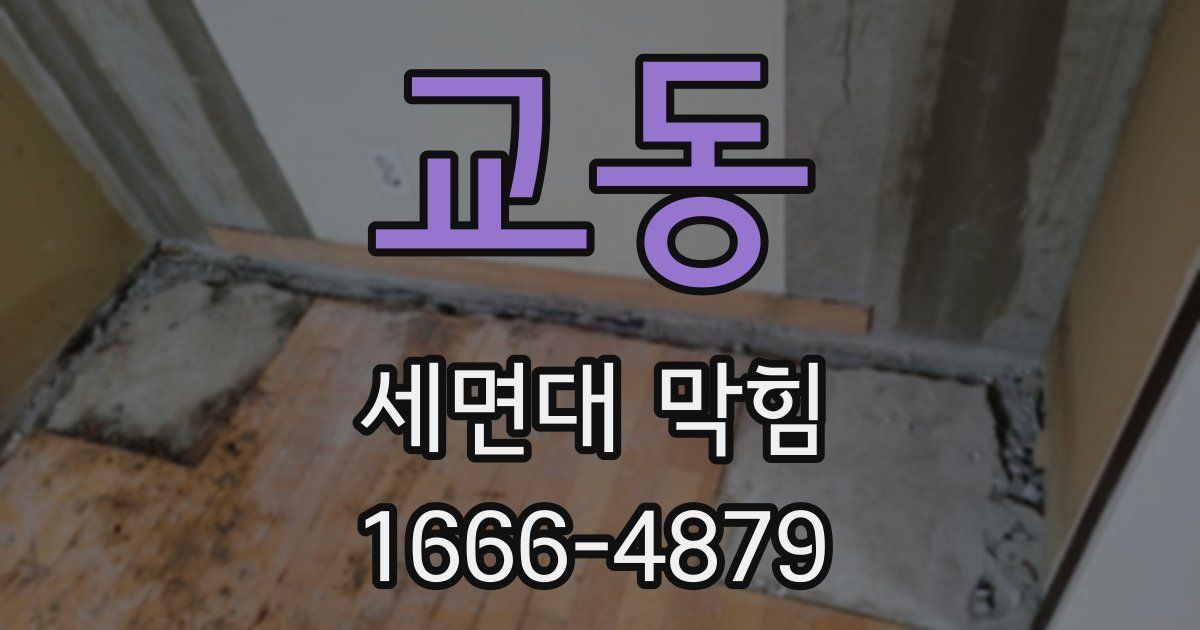 교동 세면대 막힘