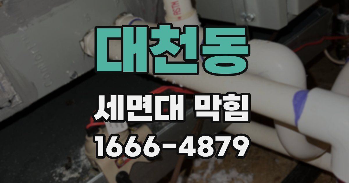 대천동 세면대 막힘
