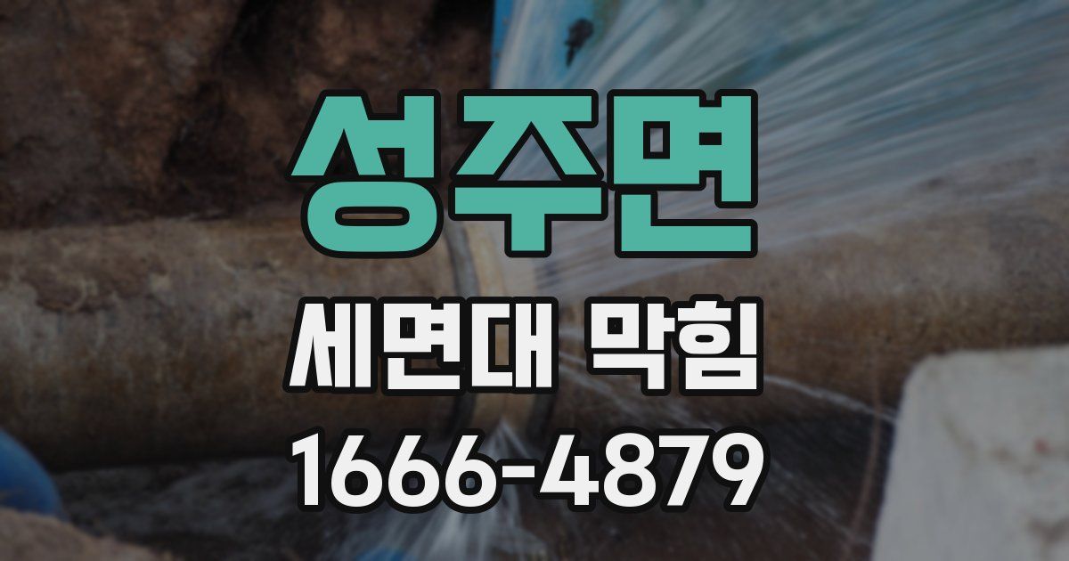 성주면 세면대 막힘