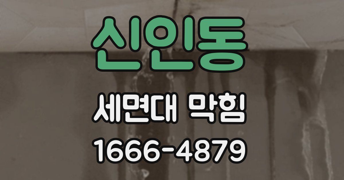 신인동 세면대 막힘