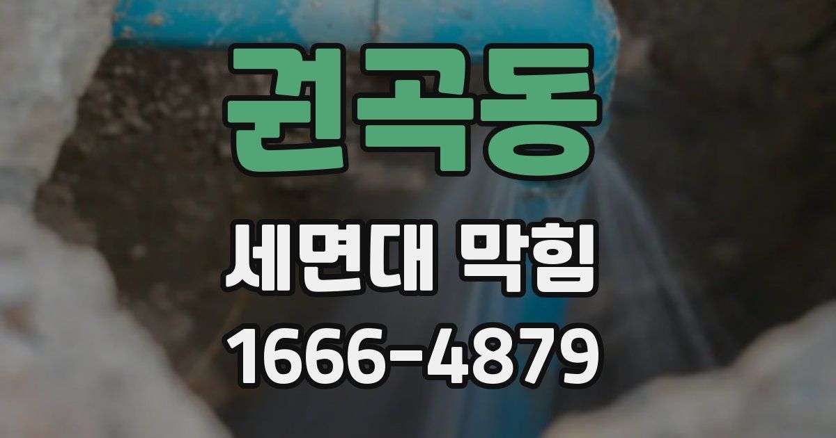권곡동 세면대 막힘