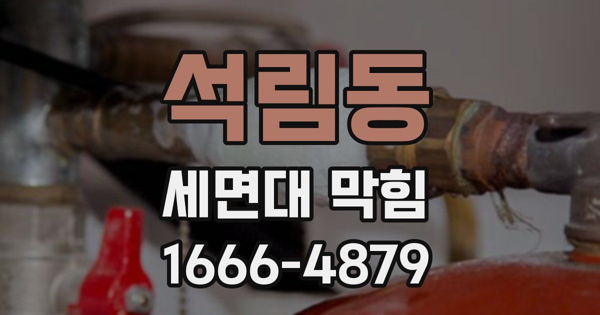 석림동 세면대 막힘