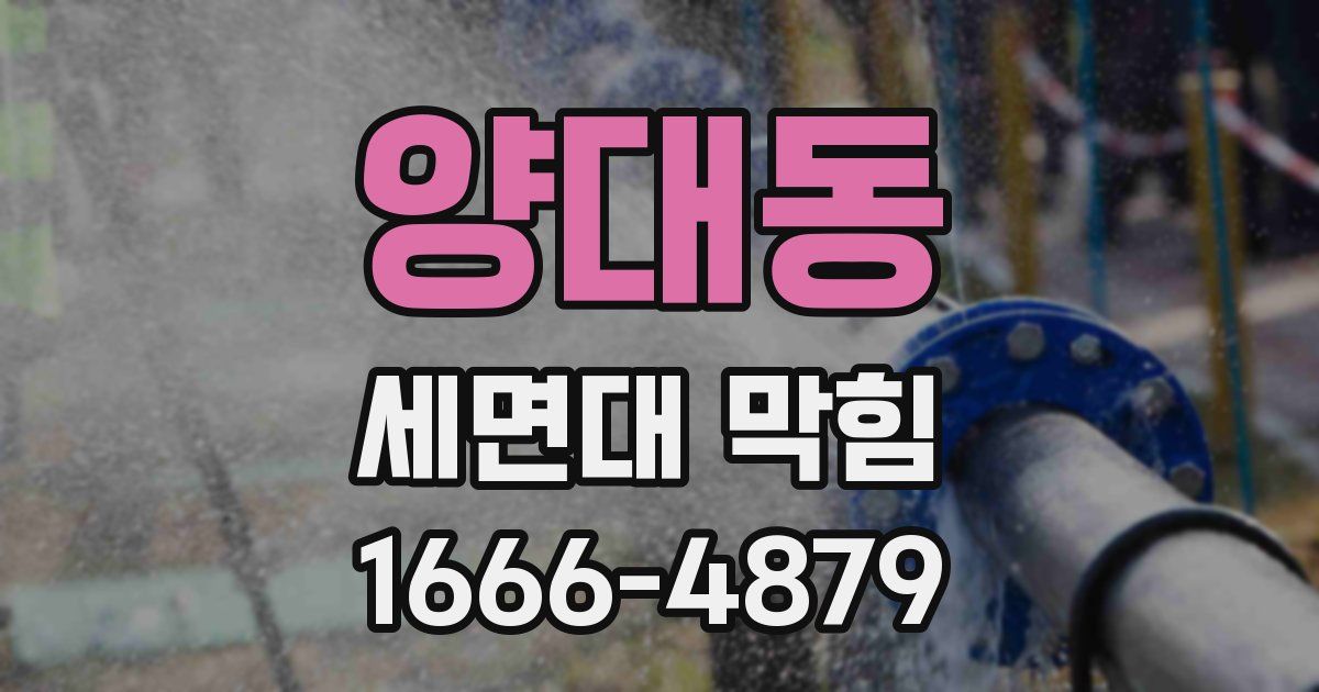 양대동 세면대 막힘