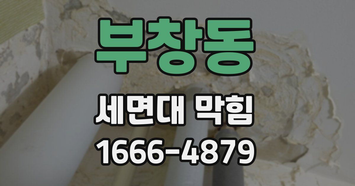 부창동 세면대 막힘