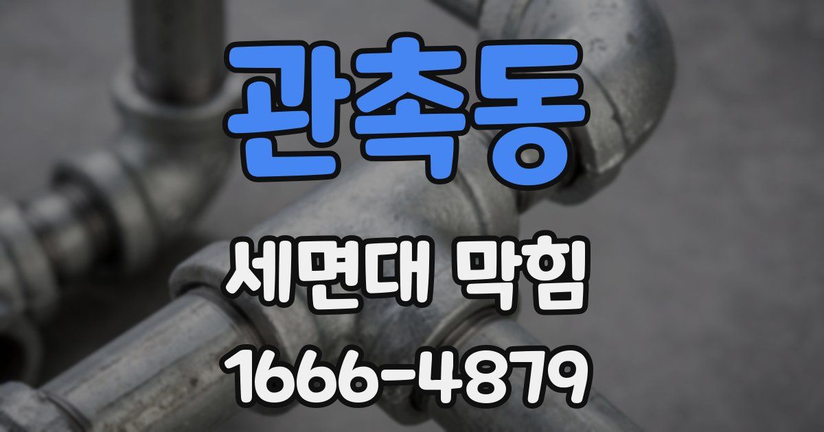 관촉동 세면대 막힘