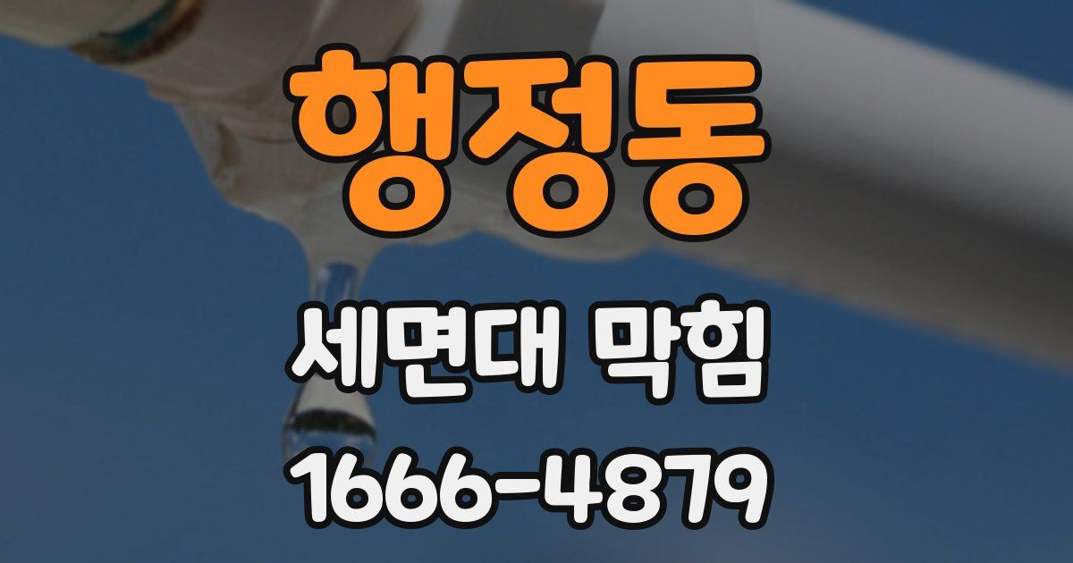 행정동 세면대 막힘