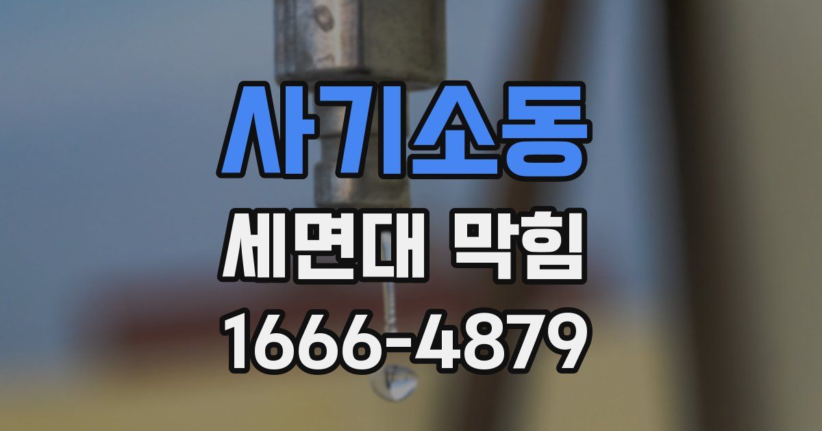 사기소동 세면대 막힘