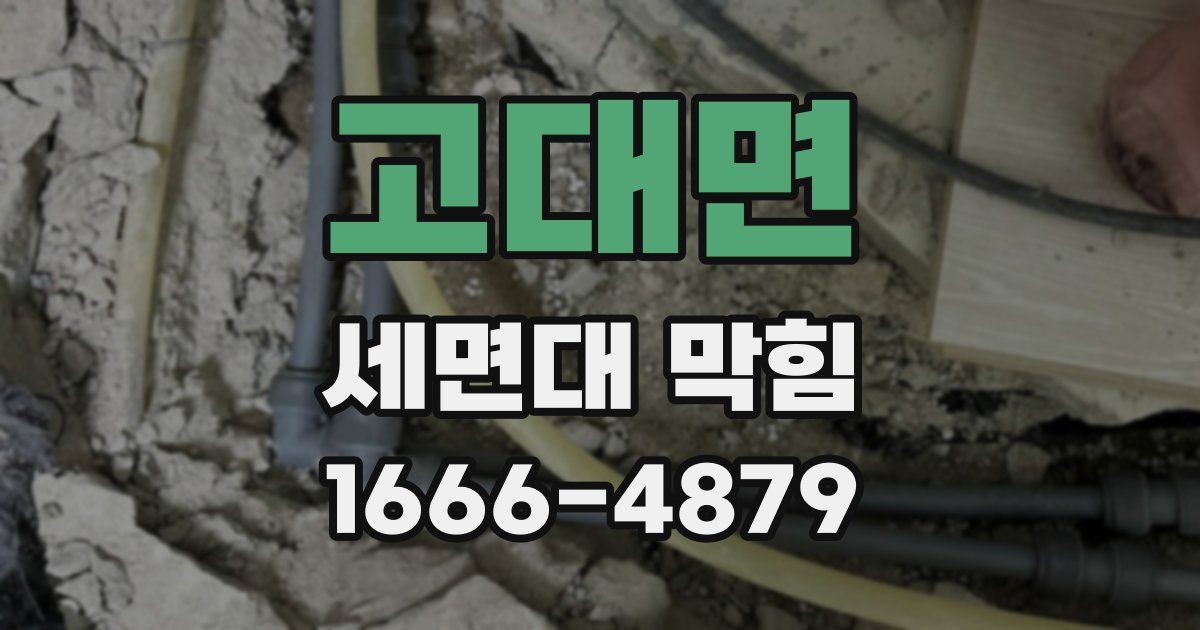 고대면 세면대 막힘