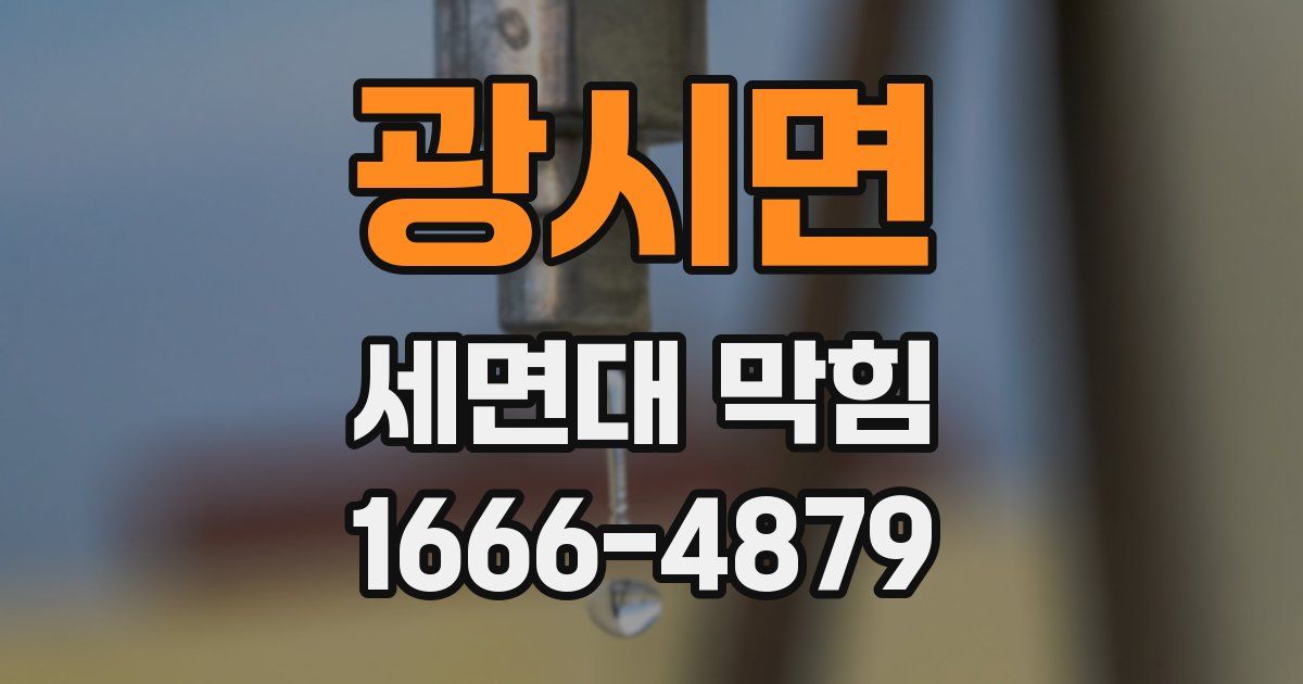 광시면 세면대 막힘