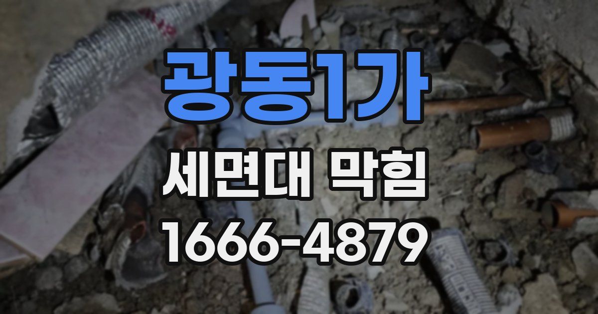 광동1가 세면대 막힘
